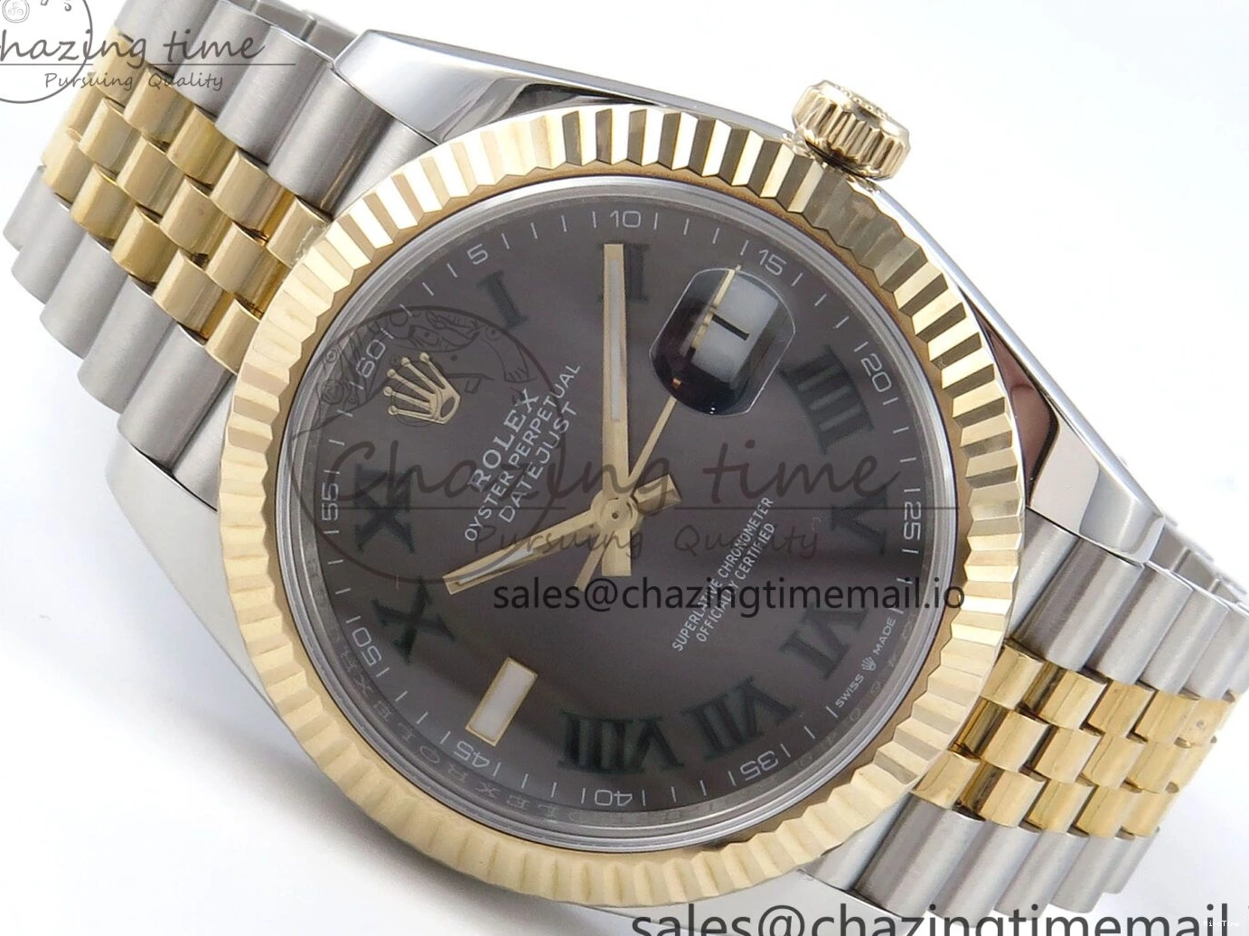 MiroTime 0424 Reliable DateJust 41mm 126333 SS YG 3EF 1:1 Best Edition Gray Roman Dial on SS YG Jubilee Bracelet SA 302